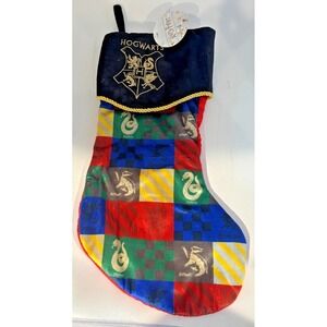 Kurt S. Adler Harry Potter Hogwarts Christmas Stocking Satin Patchwork NWT